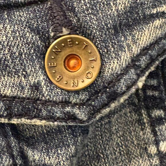 VTG United Colors Of Benetton Blue Jean Jacket Size Small - Picture 4 of 5